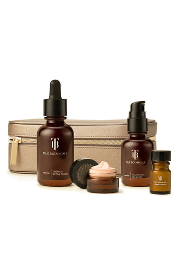 Tatcha True Botanicals-4 Piece Travel Collection Set (it Includes Chebula Active Serum 1.7 Oz/renew Nourishing Cleanser 1 Oz/ Chebula Extreme Cream 0.15 Oz/vitamin C Booster 0.07 Oz Travel Size)