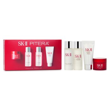 SK-II Essential Travel Kit Gift Set :1x Facial Treatment Gentle Cleanser 20g+1x Facial Treatment Clear Lotion 30ml+1x Facial Treatment Essense 30ml+1x Skin power Cream.