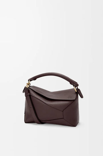 Loewe Small Puzzle Edge Bag in Soft Grained Calfskin — White