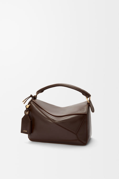 Loewe Small Featherlight Puzzle Bag in Nappa Lambskin — White