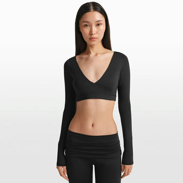 NikeSKIMS Matte Wrap Long Sleeve Cropped Top