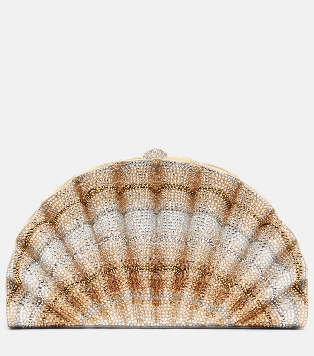 Judith Leiber Couture Origami Fan Crystal-Embellished Clutch - Gold