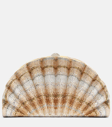 Judith Leiber Couture Origami Fan Crystal-Embellished Clutch - Gold