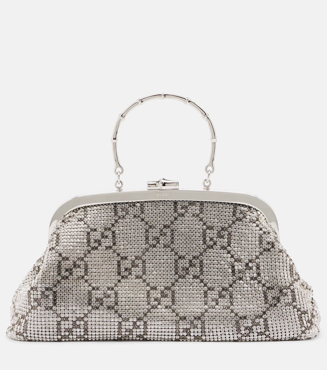 Gucci Evening Medium Crystal-Embellished Clutch - Metallic