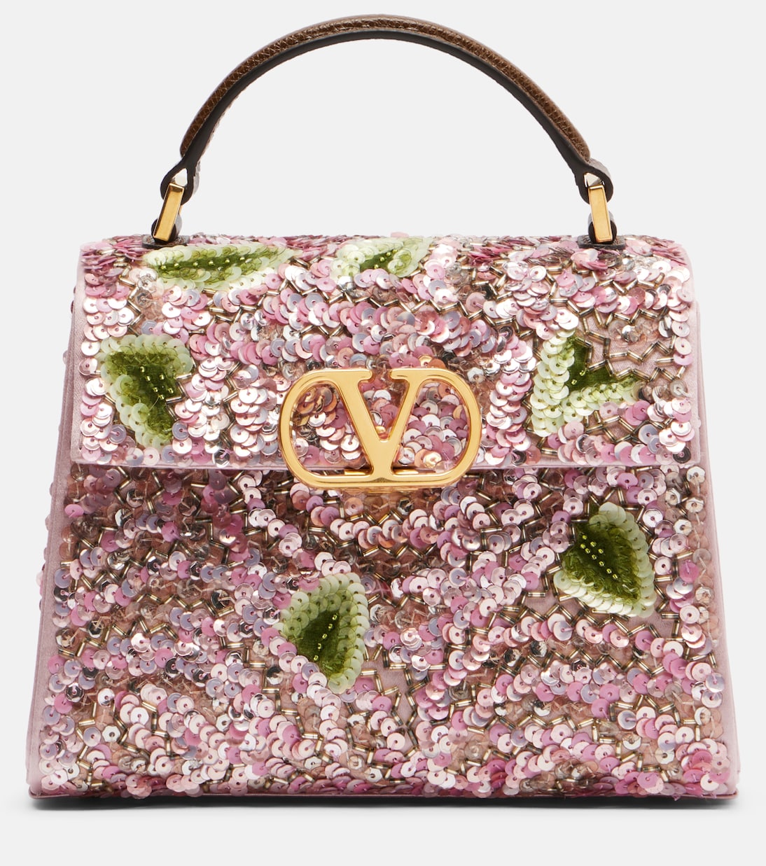 Valentino Garavani VSling Mini Sequined Top-Handle Bag - Pink