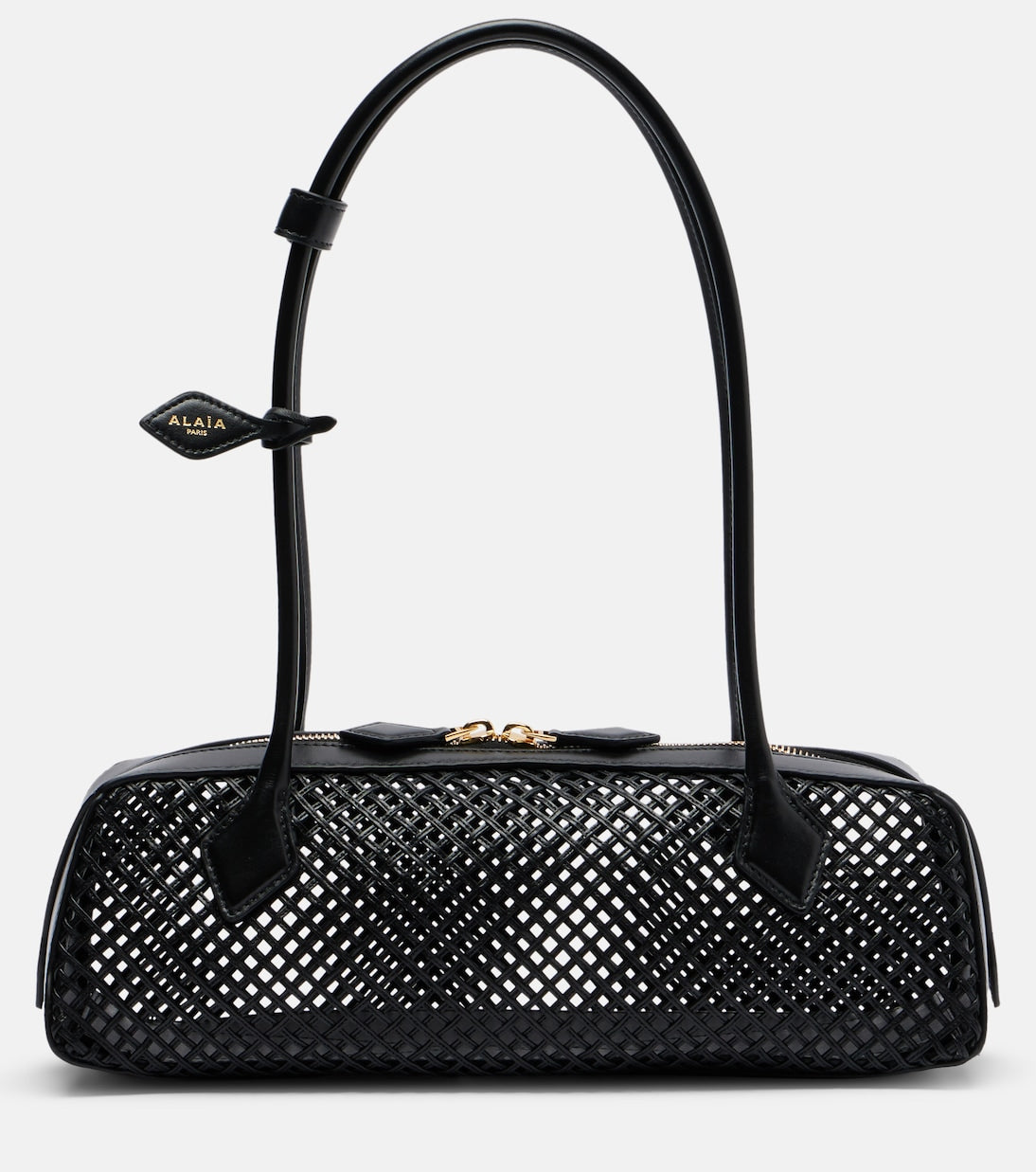 Alaïa Le Teckel Medium Woven Leather Shoulder Bag - Black