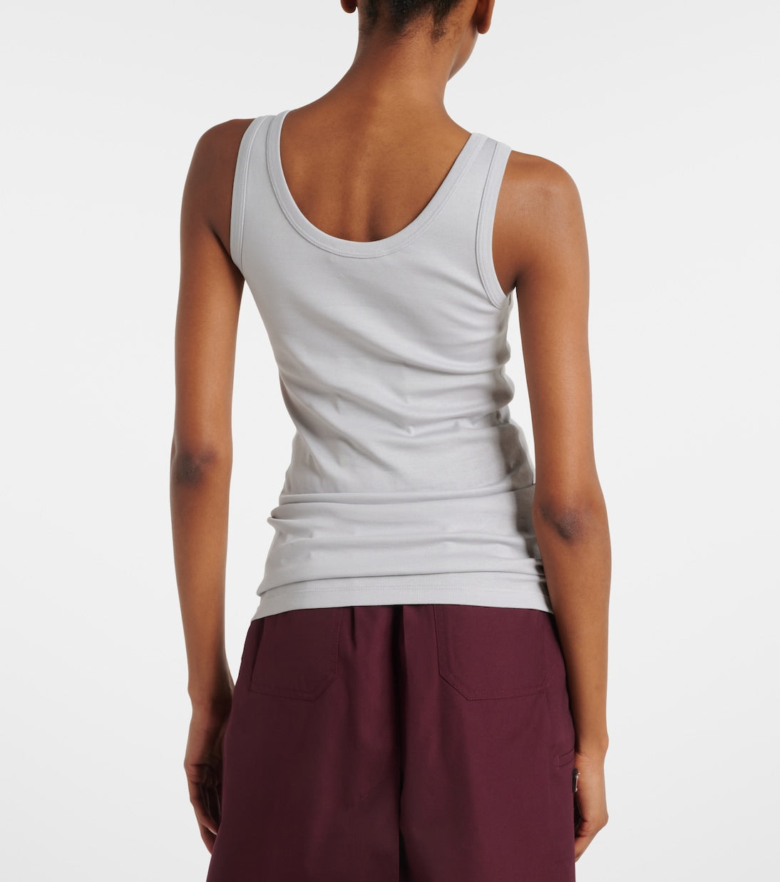 Prada Ribbed Knit Cotton Tank Top