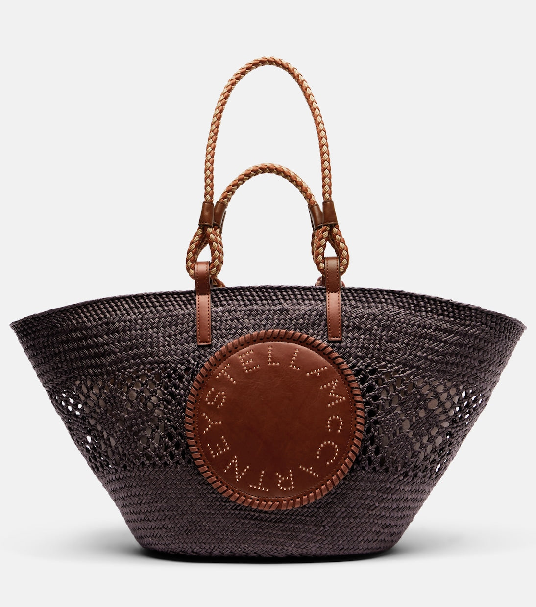 Stella McCartney Logo Large Raffia Basket Bag - Brown
