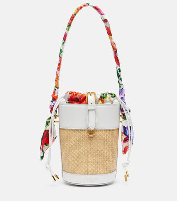 Dolce & Gabbana Secchiello Small Raffia Bucket Bag - White