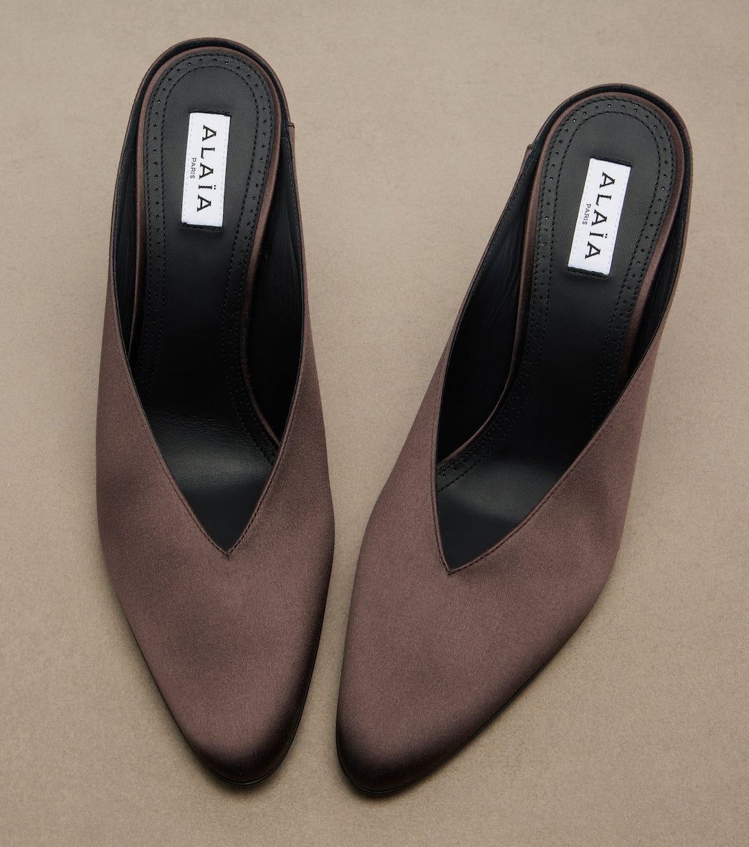 Alaia Cone Satin Mules