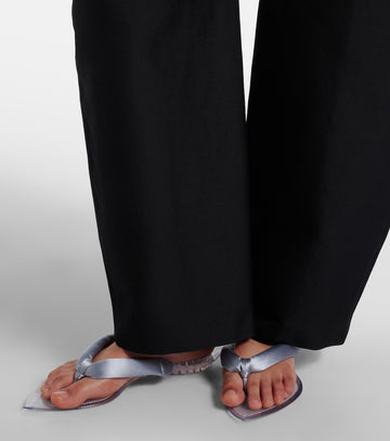Alaia Invisible Satin Thong Sandals