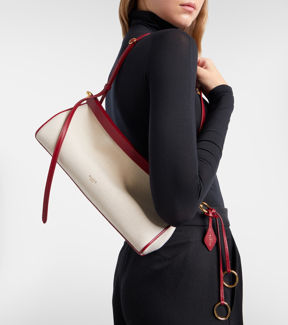 Alaia Le Click Medium Canvas Shoulder Bag