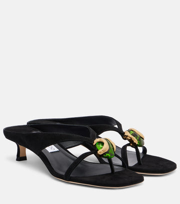 Jimmy Choo Emeri Stone Embellished Thong Sandals