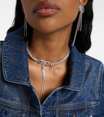 Self-Portrait Bow Crystal Embellished Choker