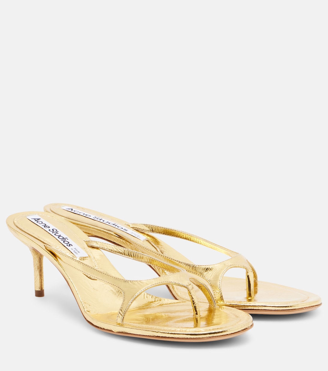 Acne Studios Metallic Leather Thong Sandals