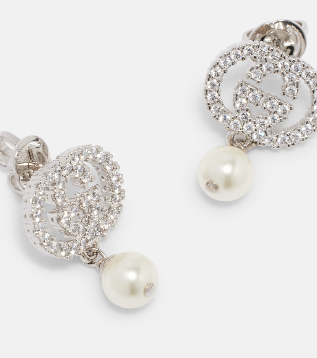Gucci Interlocking G Embellished Drop Earrings
