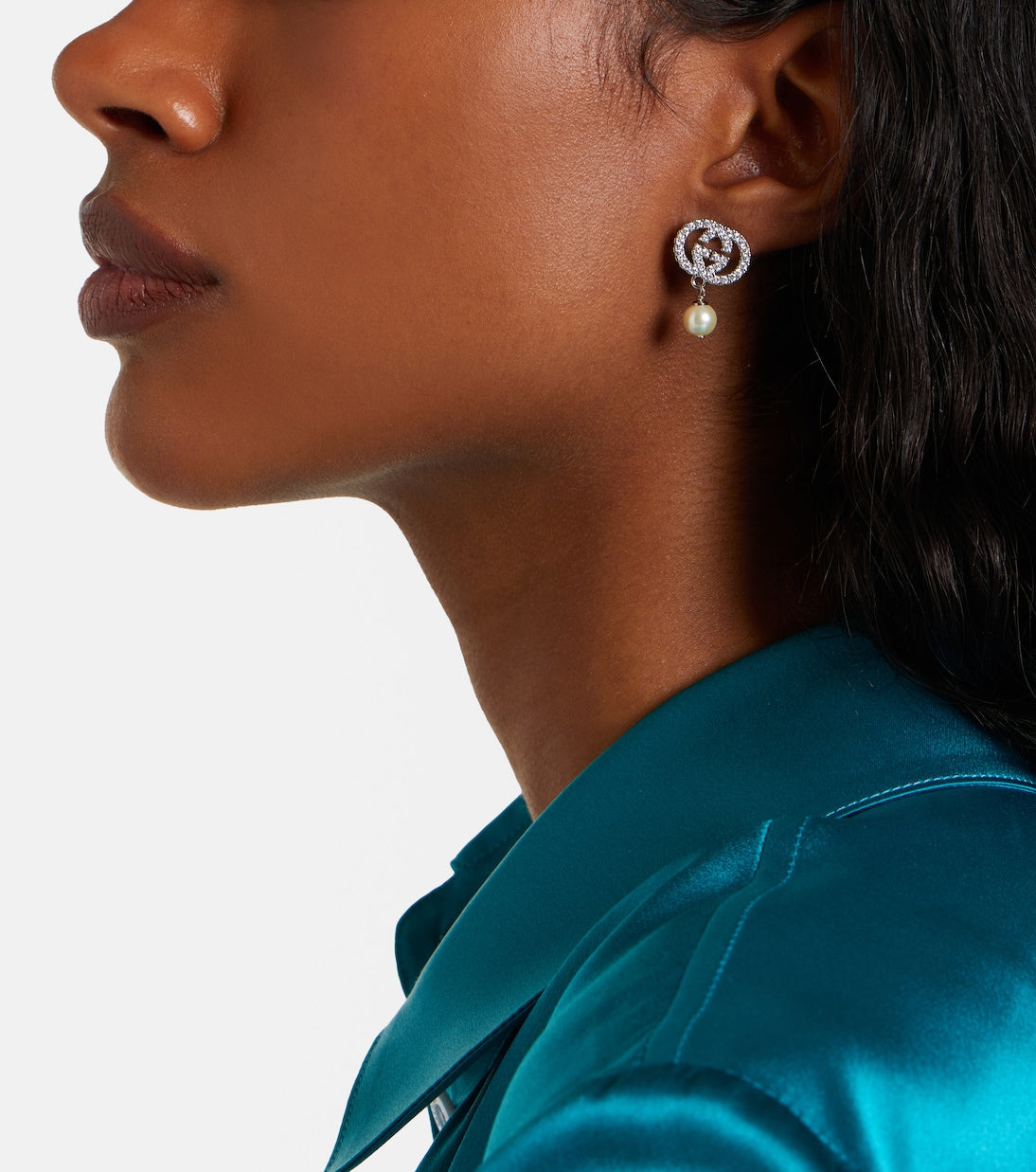 Gucci Interlocking G Embellished Drop Earrings