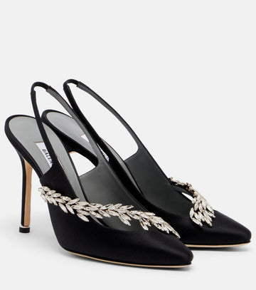 Balenciaga x Manolo Blahnik Satin Slingback Pumps
