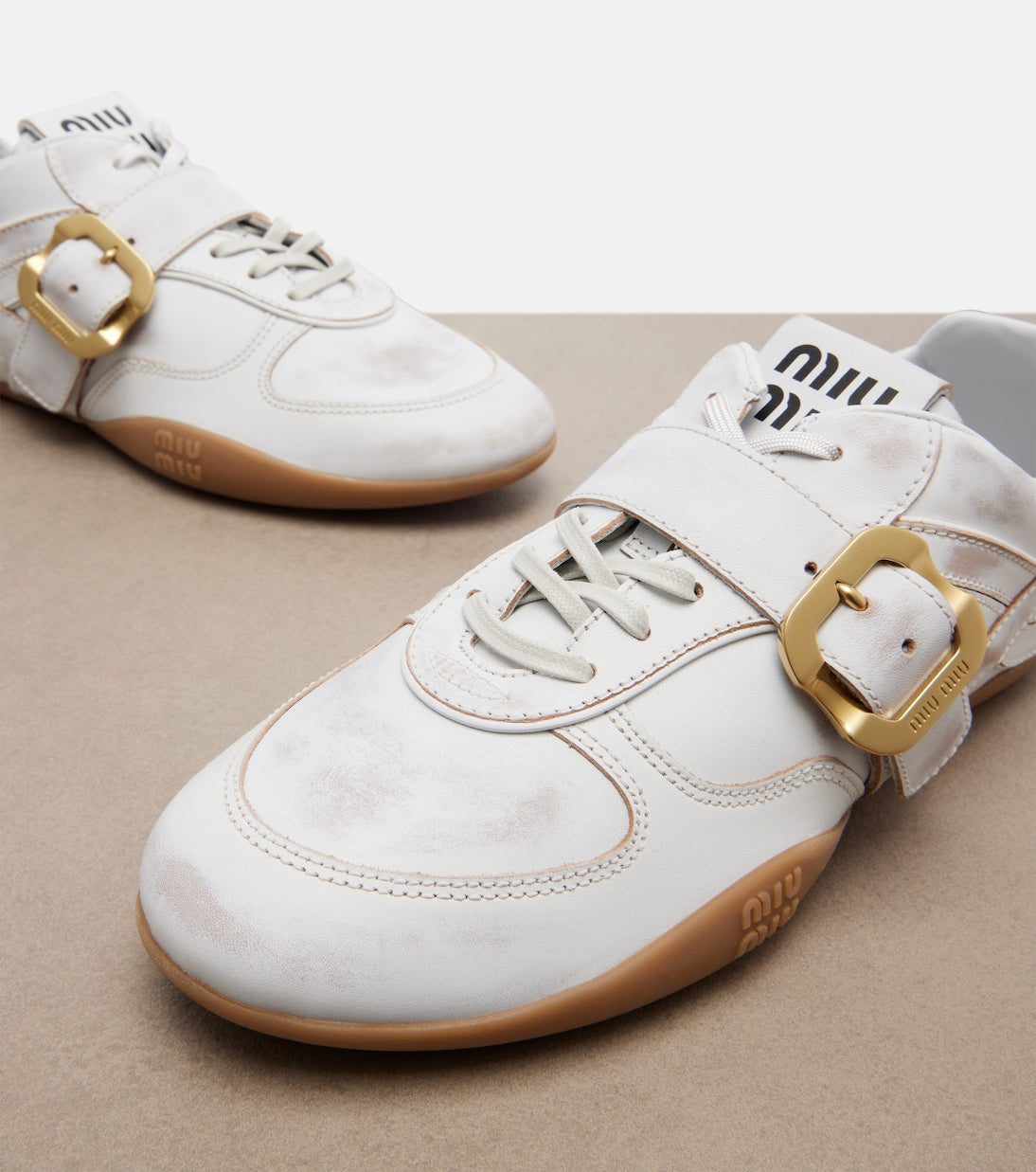 Miu Miu Gymnasium Leather Sneakers