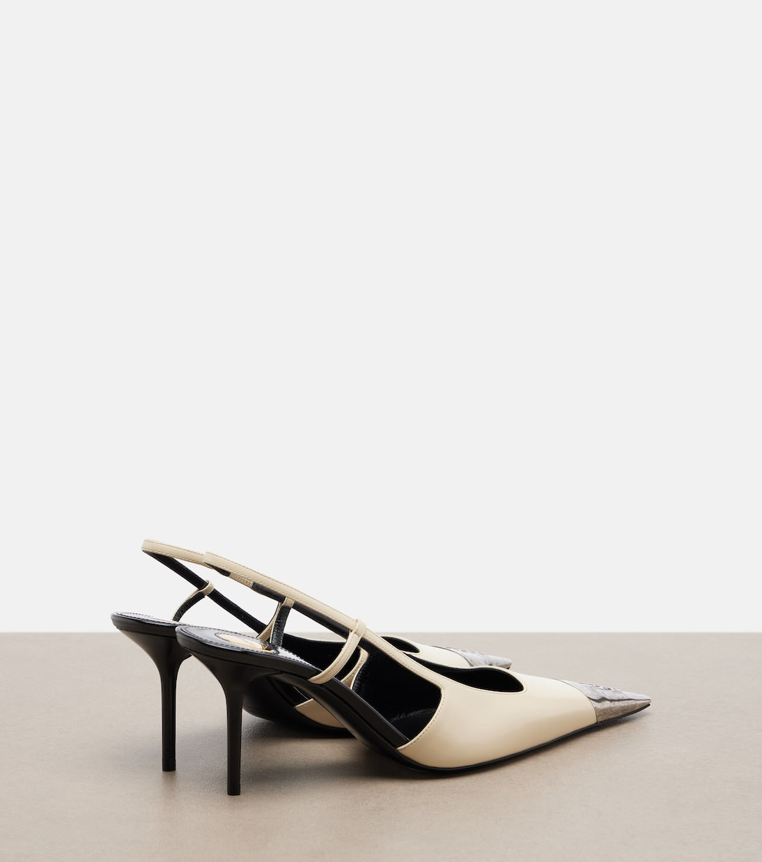 Saint Laurent Jeanne Leather Slingback Pumps