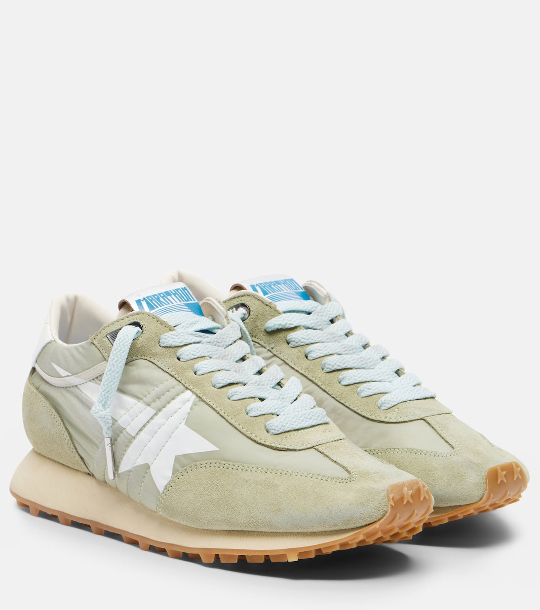 Golden Goose Running Marathon Suede Trimmed Sneakers