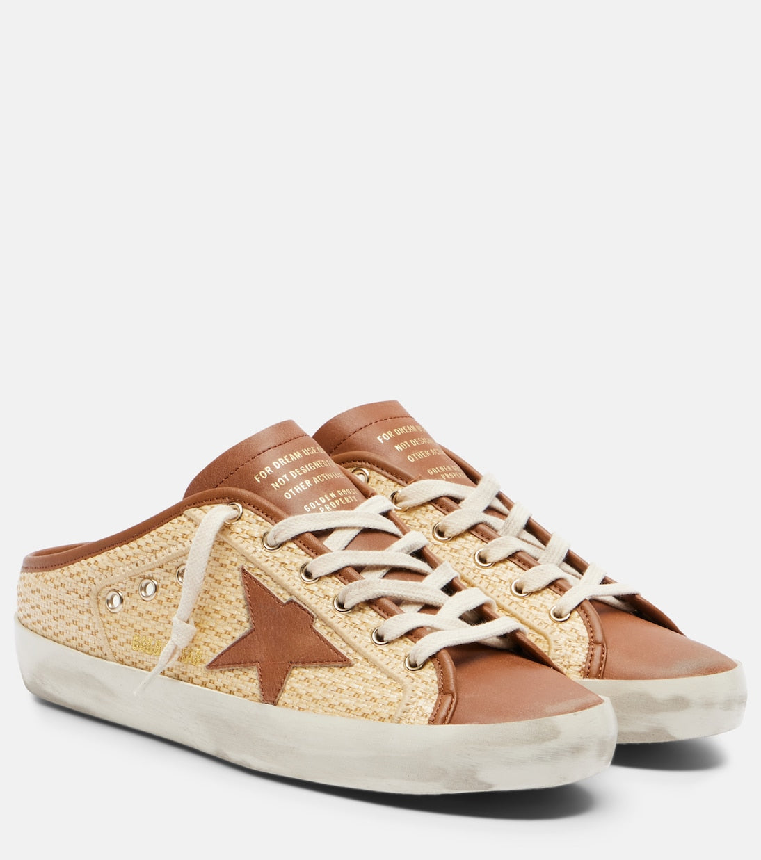 Golden Goose Super Star Raffia And Leather Sneakers