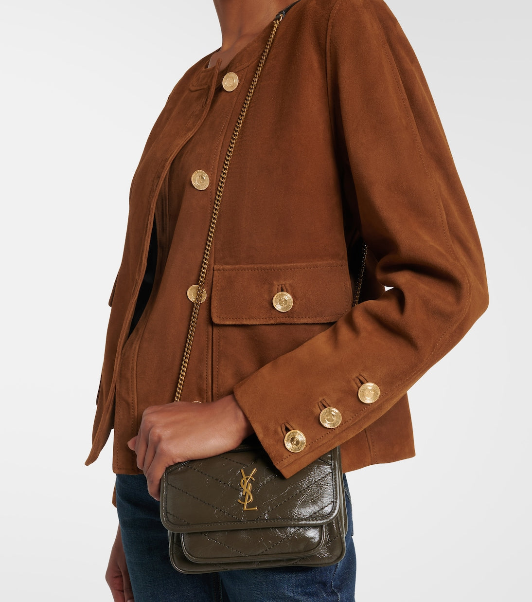 Saint Laurent Niki Mini Leather Shoulder Bag
