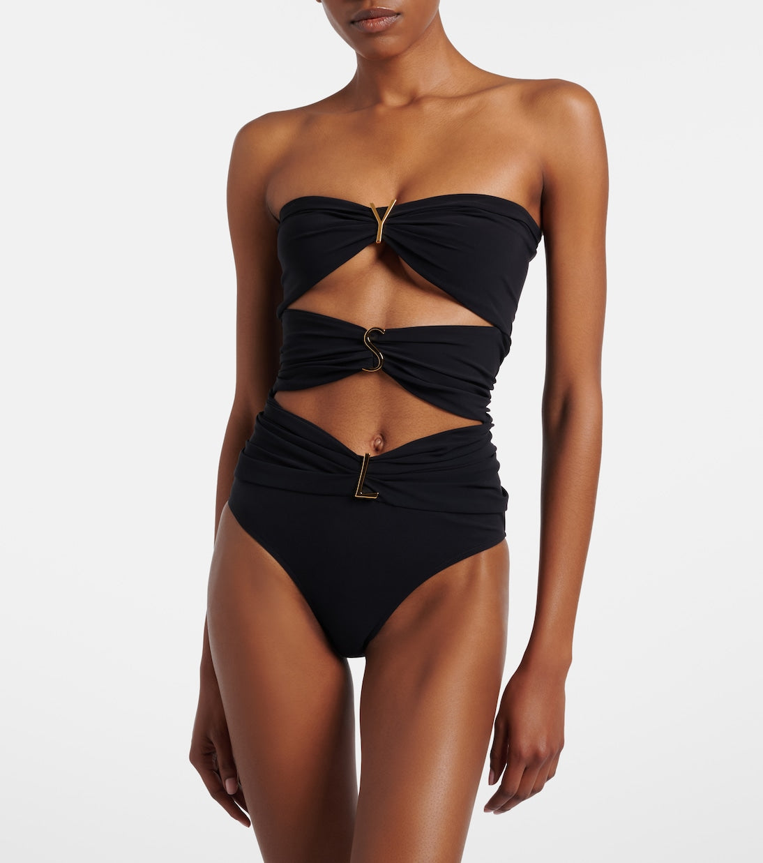 Saint Laurent Cutout Embellished Swimsuit