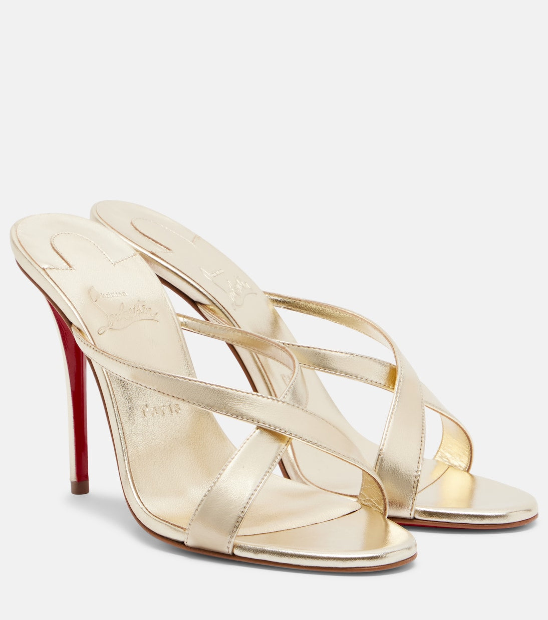 Christian Louboutin Miss Z Metallic Leather Mules