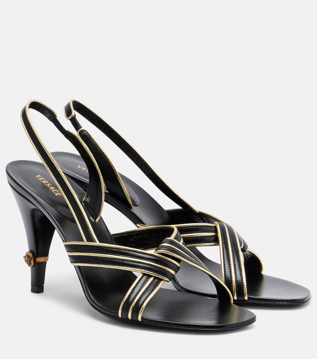 Versace Gianni Leather Slingback Sandals