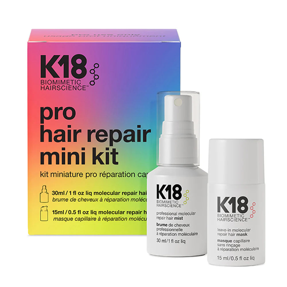 K18 PRO Hair Repair Mini Kit- Liquid Molecular Repair Hair Mist (30ml/1oz ) / Liquid Molecular Repair Hair Mask 15ml