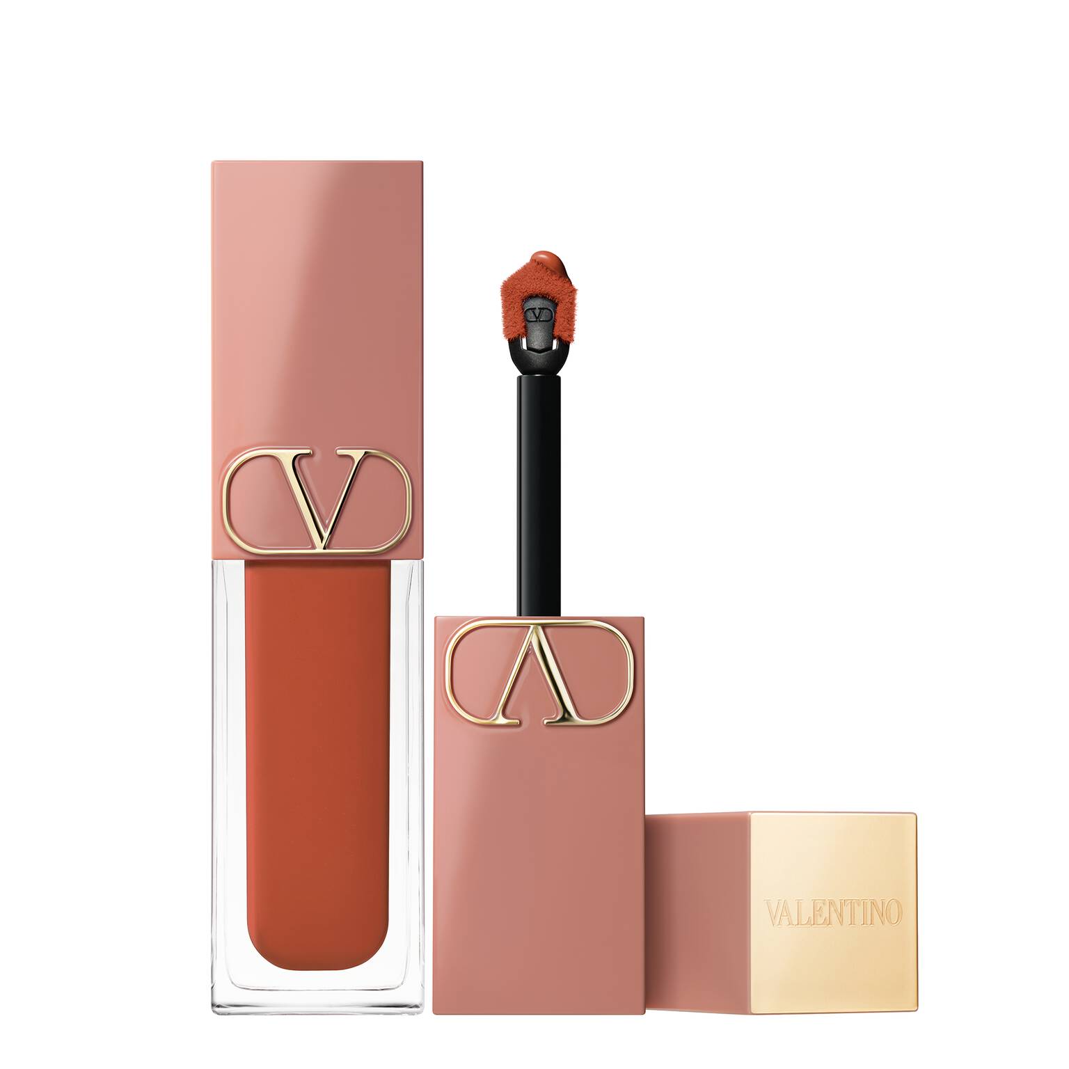 Valentino Liquirosso 2 In 1 & Blush Soft Matte Colour #77A : Nude In Roma
