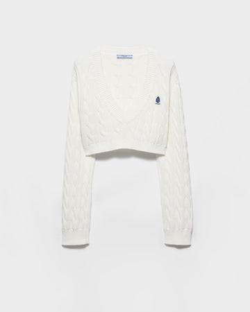 V-neck cotton sweater
