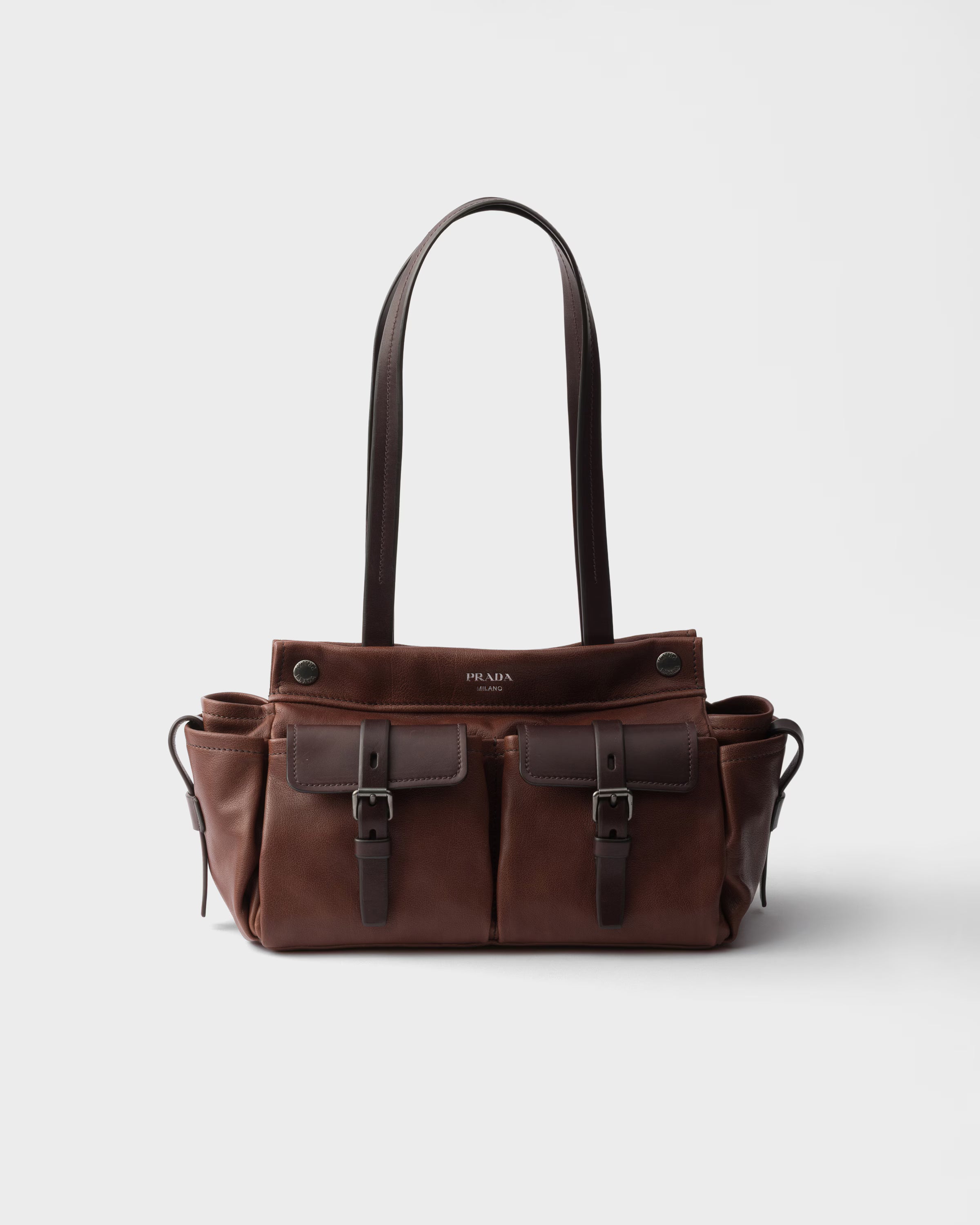 Prada Route medium leather tote bag