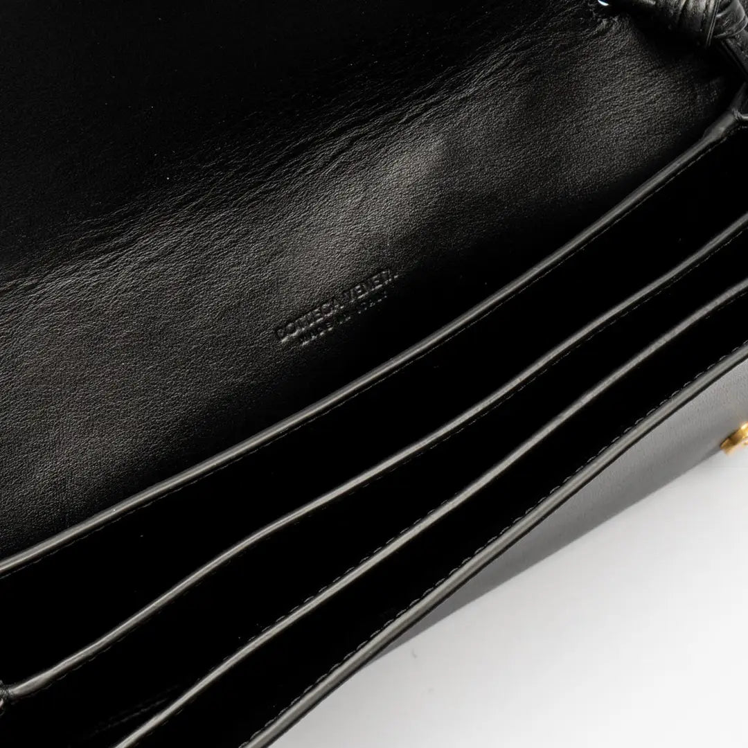 Bottega Veneta Trio Small Intrecciato Leather Shoulder Bag Black GHW