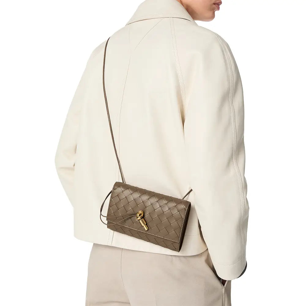 Bottega Veneta Andiamo Pouch Signature Knot with Strap Pinecone