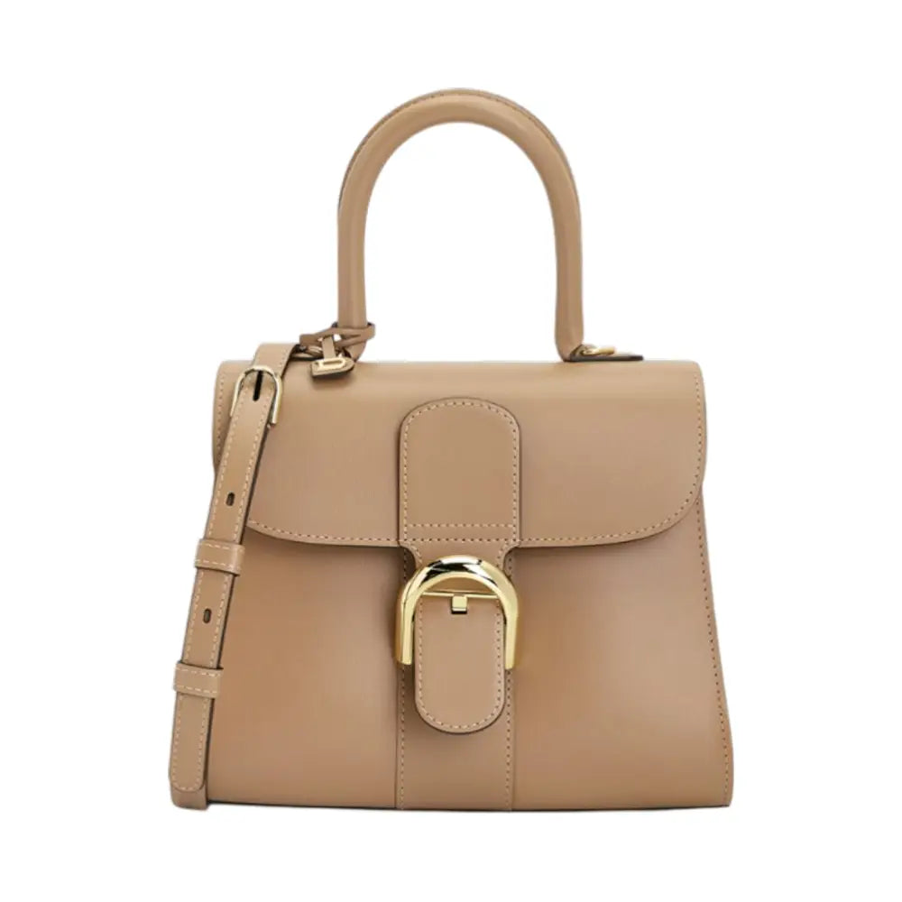 Delvaux Brilliant PM Box Bag Calfskin Tender Beige GHW