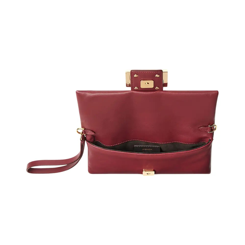 Fendi Mamma Baguette Pouch Nappa Leather Red