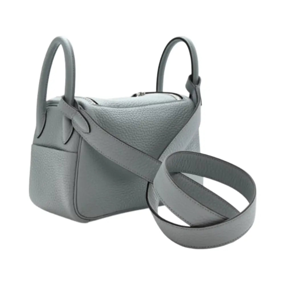 Hermès Mini Lindy II Gris Pantin Taurillon Clemence PHW