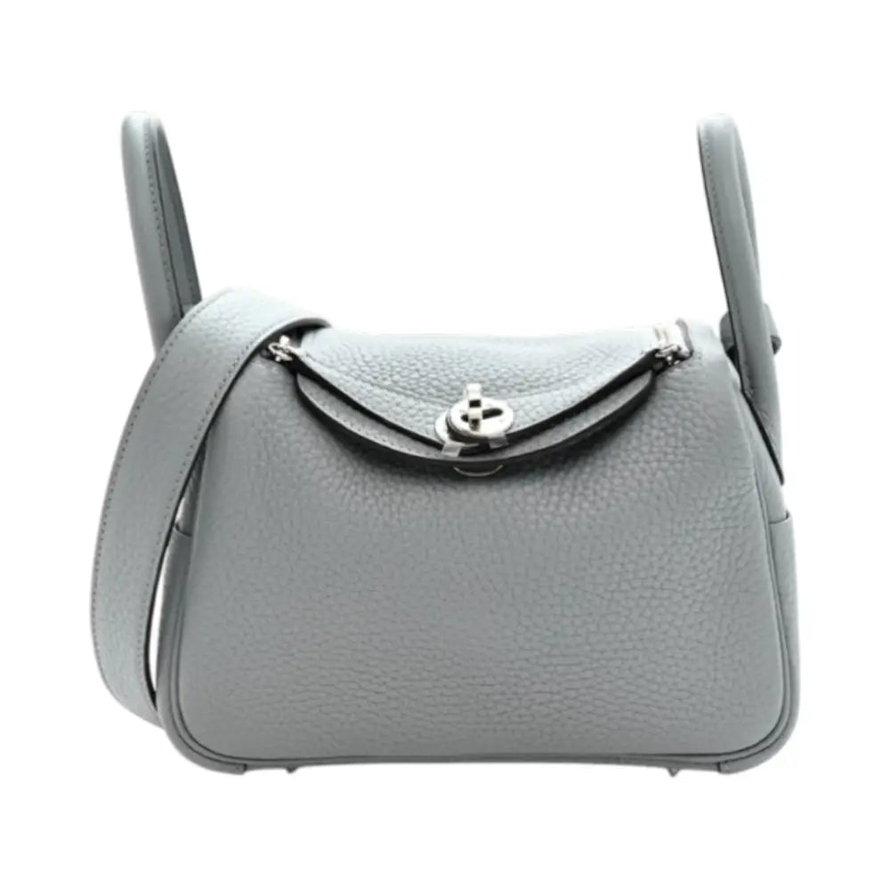 Hermès Mini Lindy II Gris Pantin Taurillon Clemence PHW