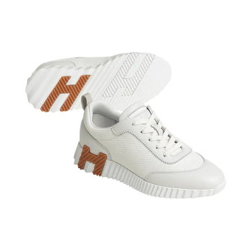 Hermès Bouncing Sneaker in Technical Mesh and Sport Goatskin White Women
