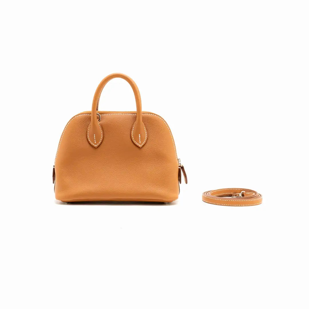 Hermès Mini Bolide Gold Evercolor PHW