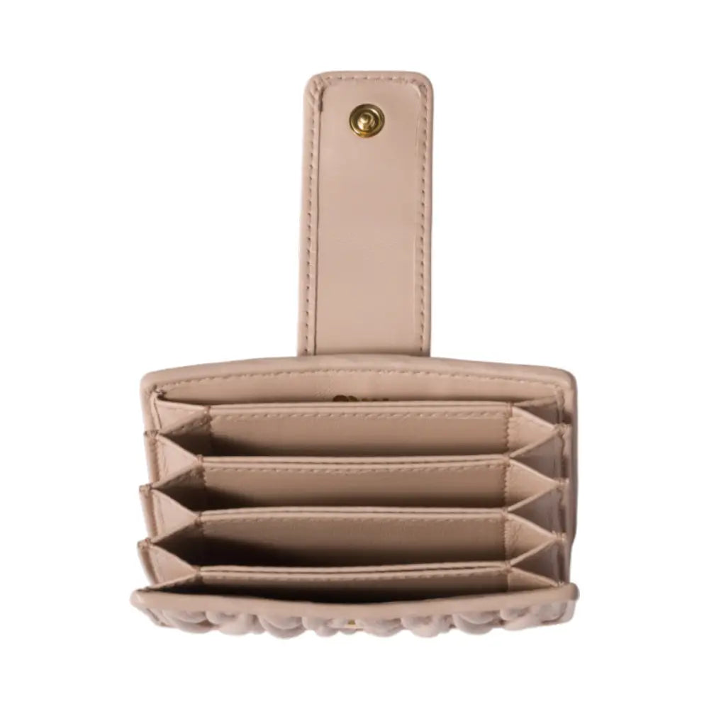 Miu Miu Matelasse Nappa Leather Multiple Compartment Card Holder Powder Pink