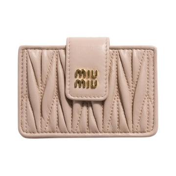 Miu Miu Matelasse Nappa Leather Multiple Compartment Card Holder Powder Pink