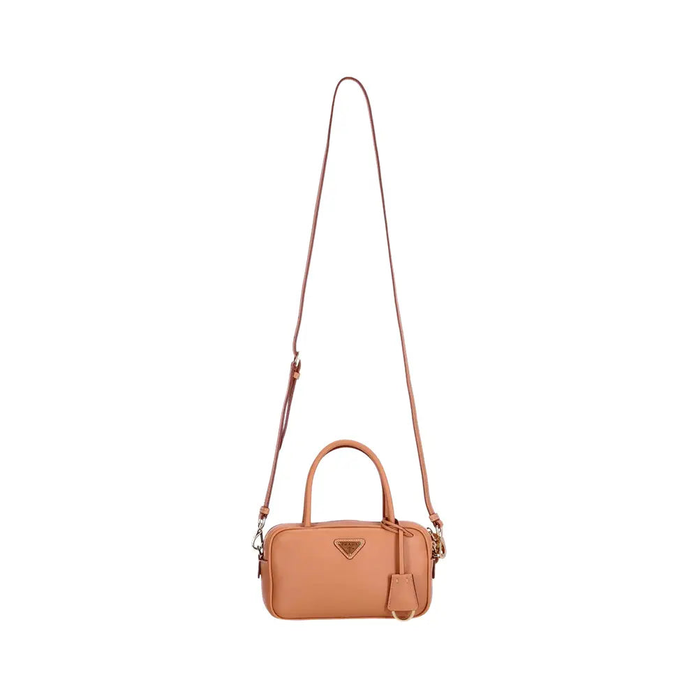 Prada Soft Grain Leather Handbag Natural