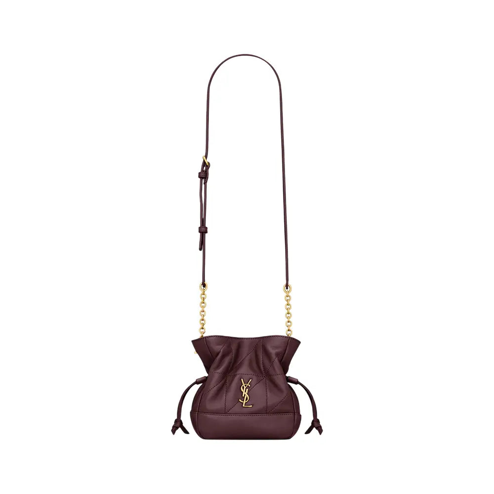 Saint Laurent Jamie Mini Shoulder Pouch Lambskin Rouge Cabernet