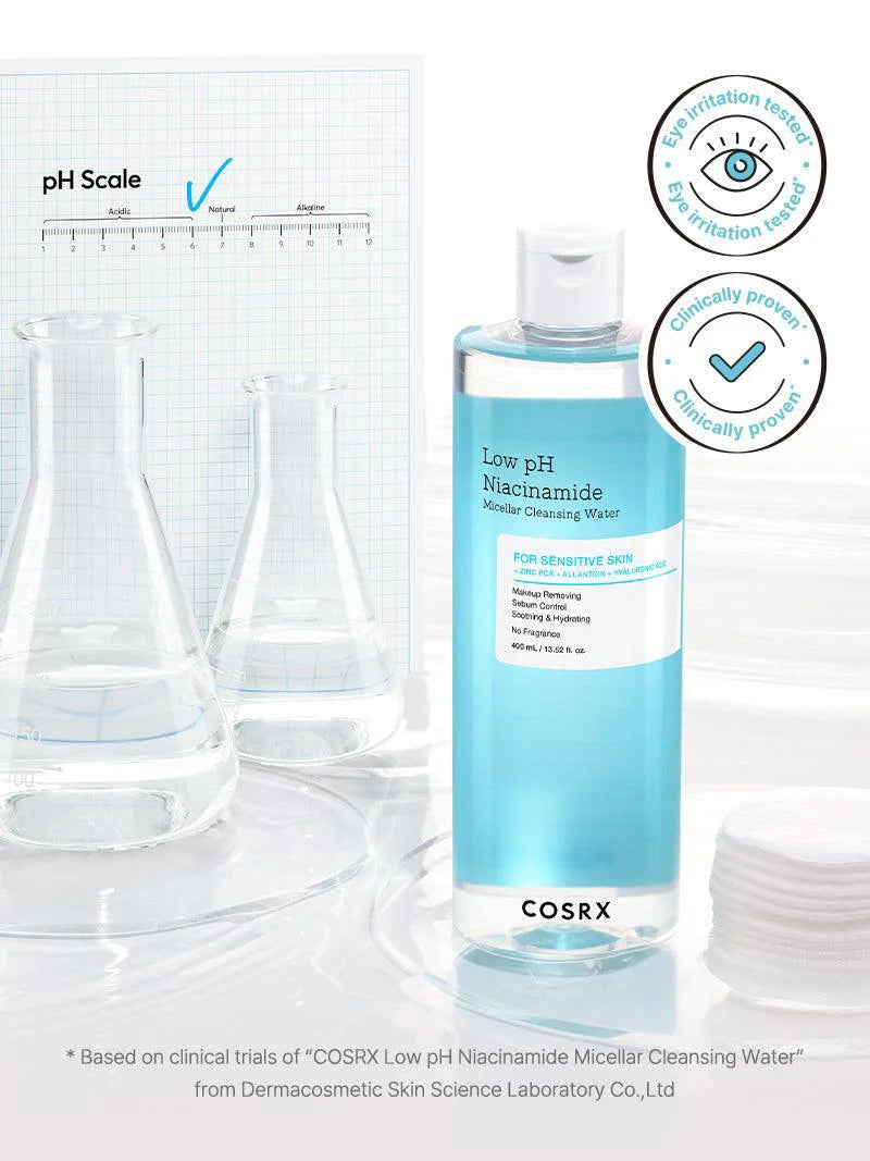Cosrx-low ph niacinamide micellar cleansing water (400ml/13.5oz)